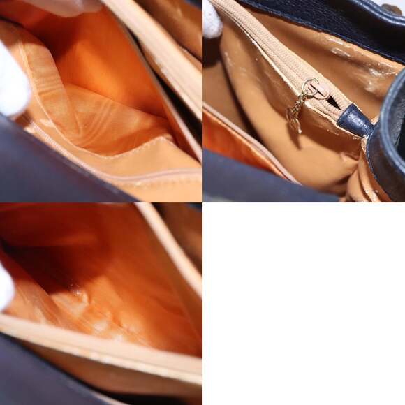 GUCCI Bamboo Hand Bag Suede Leather Navy - Picture 13 of 13